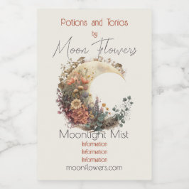 Create Your Own Autumn Floral Crescent Moon Weinetikett