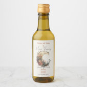 Create Your Own Autumn Floral Crescent Moon Weinetikett (Vorderseite)