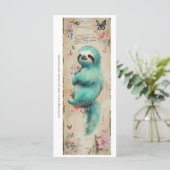 Create Your Own Baby Teal Sloth Bookmark Card (Stehend Vorderseite)