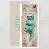 Create Your Own Baby Teal Sloth Bookmark Card (Vorne/Hinten)