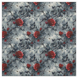 Create Your Own Bats Blood Red Roses Gothic Grey Stoff