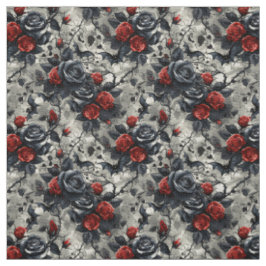 Create Your Own Bats Red Black Roses Gothic Grey Stoff