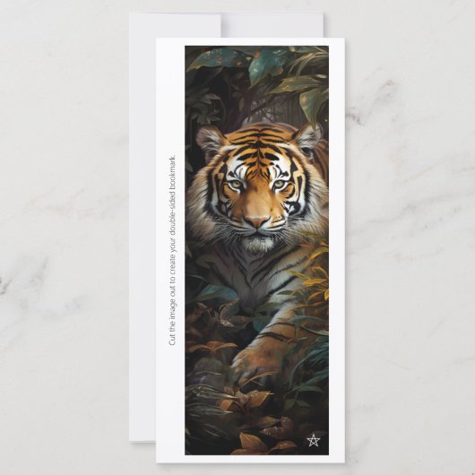 Create Your Own Bengal Tiger Floral Bookmark Card (Vorderseite)