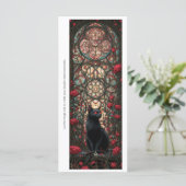 Create Your Own Black Cat Roses Bookmark Card (Stehend Vorderseite)