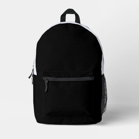 Create Your Own Black Custom Design Holiday Card Bedruckter Rucksack (Vorderseite)