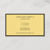 Create Your Own Black & Gold Elegant Luxury Linen Visitenkarte (Rückseite)