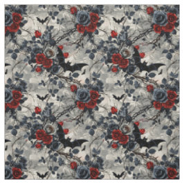 Create Your Own Black Red Silver Roses Gothic Grey Stoff