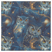 Create Your Own Blue Celestial Owls Stoff (Nahaufnahme)
