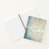 Create Your Own Blue Distressed Grunge Love Letter Notizblock (Innenseite)