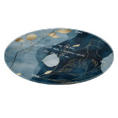 Create Your Own Blue Gold Floral Minimalist Schneidebrett (Ecke)