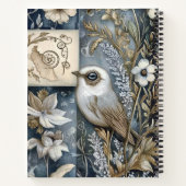 Create Your Own Blue Gold Garden Bird Botanical Notizblock (Rückseite)