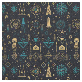 Create Your Own Blue & Gold Magic Symbols Black Stoff