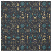 Create Your Own Blue & Gold Magic Symbols Black Stoff (Muster)