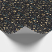 Create Your Own Blue & Gold Pagan Symbols Black Geschenkpapier (Ecke)