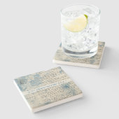 Create Your Own Blue Love Letter Steinuntersetzer (Seitenansicht)