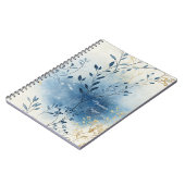 Create Your Own Blue Mist Gold Floral Minimalist Notizblock (Linke Seite)
