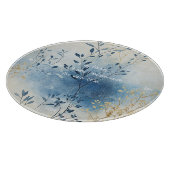Create Your Own Blue Mist Gold Floral Minimalist Schneidebrett (Ecke)