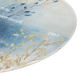 Create Your Own Blue Mist Gold Floral Minimalist Schneidebrett (Ecke)