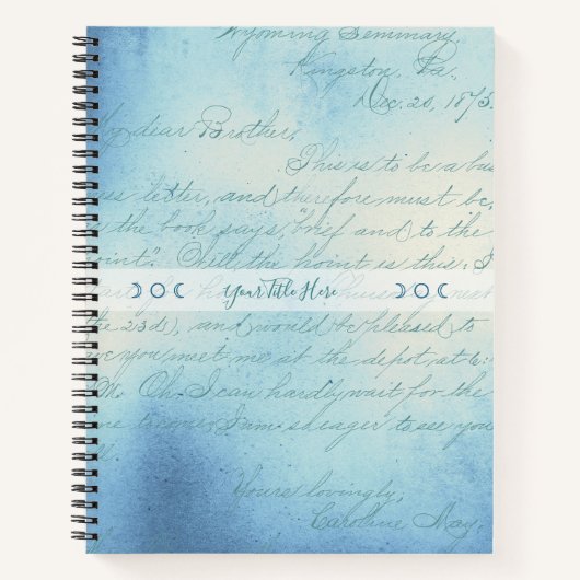 Create Your Own Blue Romantic Love Letter Notizblock (Vorderseite)