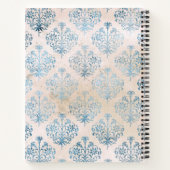 Create Your Own Blue Tea Stained Damask Notizblock (Rückseite)