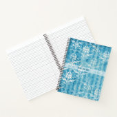 Create Your Own Blue Teal Damask Stripes Notizblock (Innenseite)