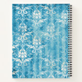 Create Your Own Blue Teal Damask Stripes Notizblock (Rückseite)