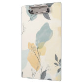 Create Your Own Blue Yellow Leafy Flora Minimalist Klemmbrett (Links)