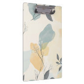 Create Your Own Blue Yellow Leafy Flora Minimalist Klemmbrett (Rechts)
