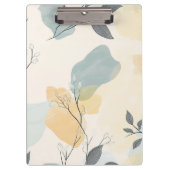 Create Your Own Blue Yellow Leafy Flora Minimalist Klemmbrett (Vorderseite)