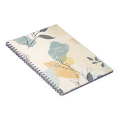 Create Your Own Blue Yellow Leafy Flora Minimalist Notizblock (Rechte Seite)