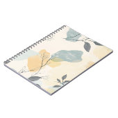 Create Your Own Blue Yellow Leafy Flora Minimalist Notizblock (Linke Seite)