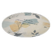 Create Your Own Blue Yellow Leafy Flora Minimalist Schneidebrett (Ecke)