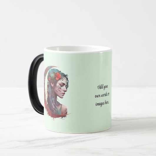 Create Your Own Boho Crescent Moon Goddess Verwandlungstasse (Vorderseite Links)