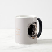 Create Your Own Boho Peach & Gray Floral Moon Verwandlungstasse (VorderseiteRechts)