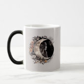 Create Your Own Boho Peach & Gray Floral Moon Verwandlungstasse (Links)