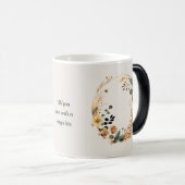 Create Your Own Boho Teal & Gold Floral Moon Verwandlungstasse (VorderseiteRechts)