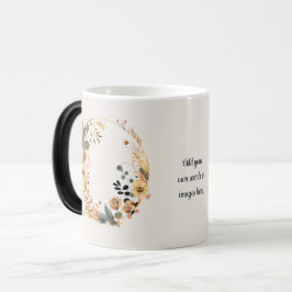 Create Your Own Boho Teal & Gold Floral Moon Verwandlungstasse