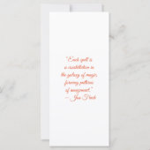 Create Your Own Book Lover Red Fox Bookmark Card (Rückseite)