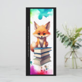 Create Your Own Book Lover Red Fox Bookmark Card (Stehend Vorderseite)