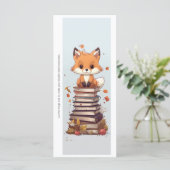Create Your Own Book Worm Red Fox Bookmark Card (Stehend Vorderseite)