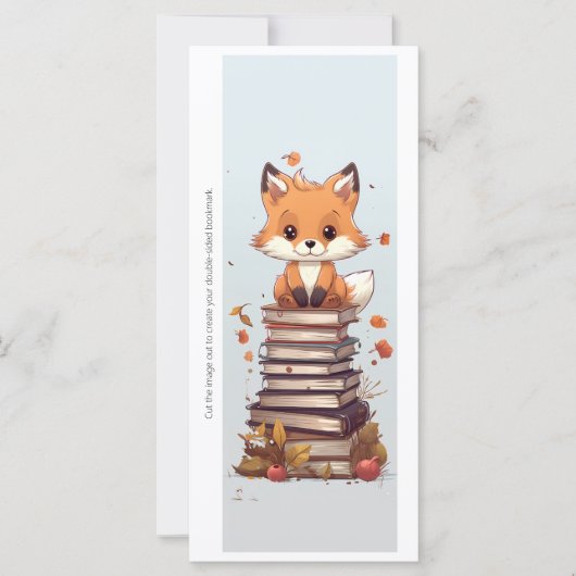 Create Your Own Book Worm Red Fox Bookmark Card (Vorderseite)