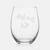 Create Your Own Boss Lady Fuel Stemless Wine Glass Weinglas Ohne Stiel (Rückseite)