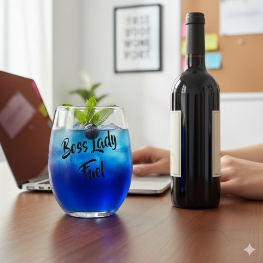 Create Your Own Boss Lady Fuel Stemless Wine Glass Weinglas Ohne Stiel