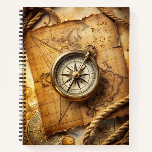 Create Your Own Brass Compass Rose Travel Notizblock (Vorderseite)