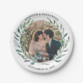 Create your own bride and groom photo wedding pappteller (Vorderseite)