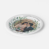 Create your own bride and groom photo wedding pappteller (Schrägansicht)