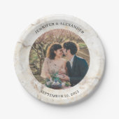 Create your own bride and groom photo wedding pappteller (Vorderseite)