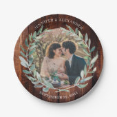 Create your own bride and groom photo wedding pappteller (Vorderseite)