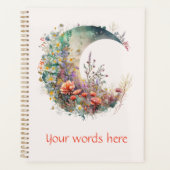 Create Your Own Bright Sunset Floral Crescent Moon Planer (Vorderseite)