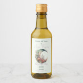 Create Your Own Bright Sunset Floral Crescent Moon Weinetikett (Vorderseite)